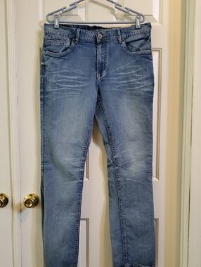 Axe & Crown Men's 36x34 Light Wash Straight Leg Jeans - Blue